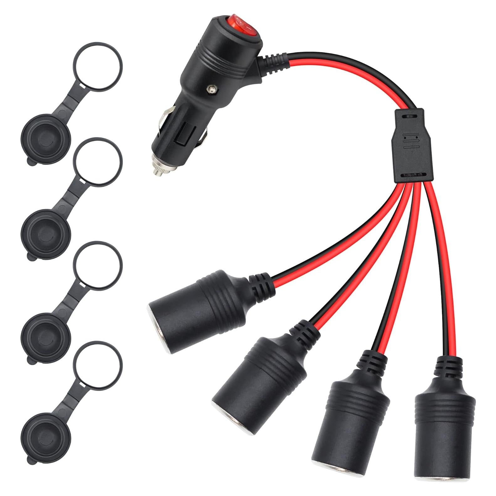 Divisor de enchufe de encendedor de cigarrillos Xilaghy 1 a 4 12V/24V