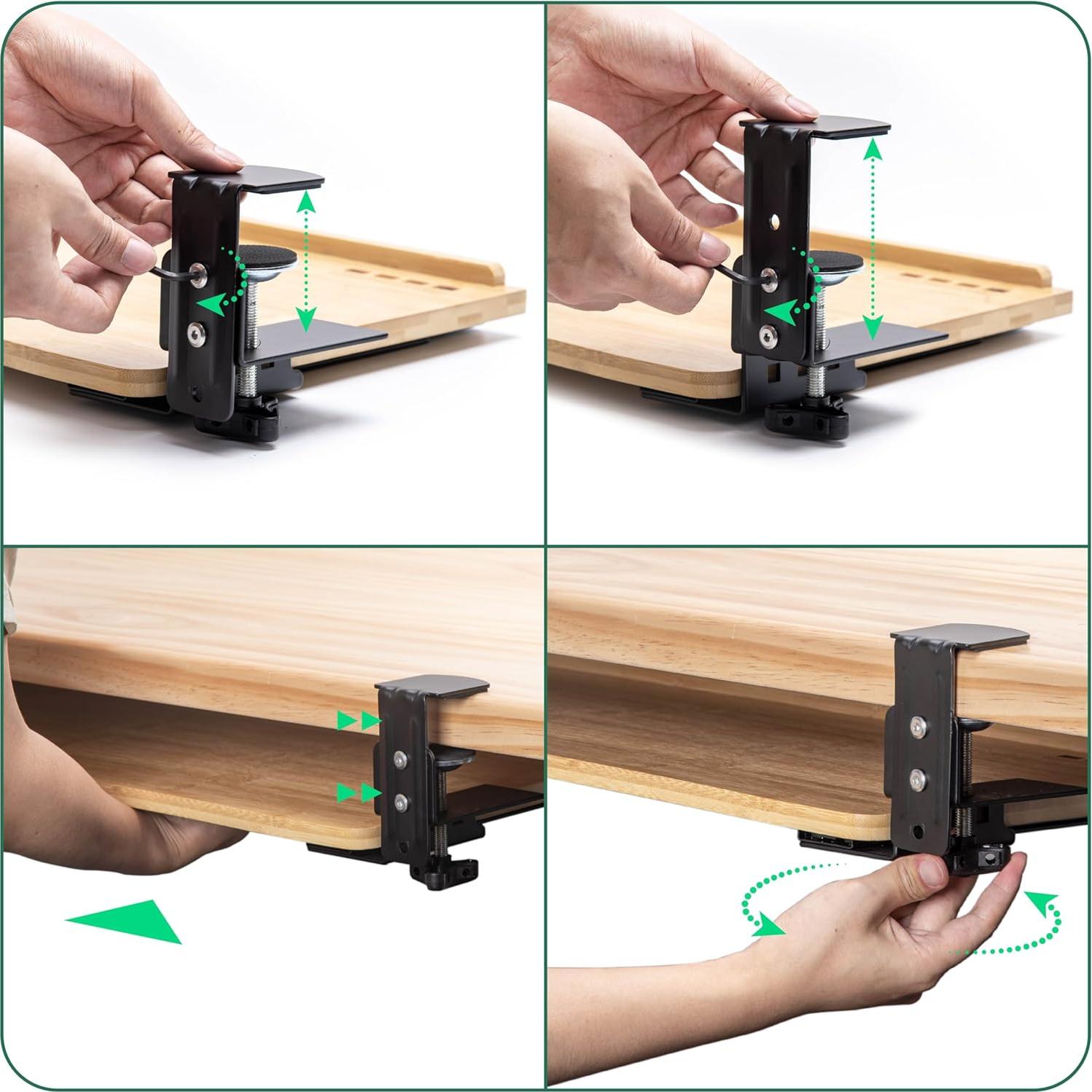 Bandeja de Teclado D'vine Dev con Reposamuñecas de Bambú