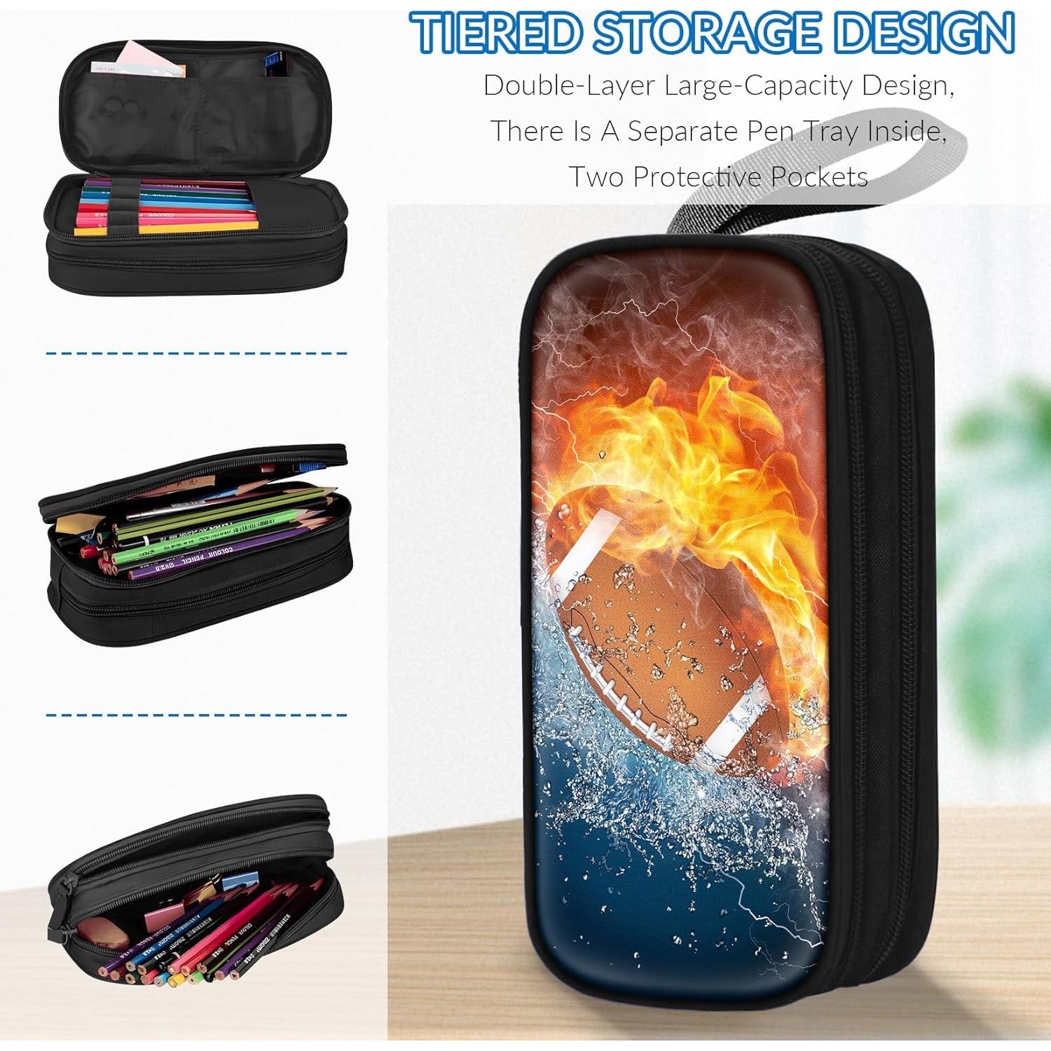 Estuche Grande para Niños TILYTADLY Fútbol Americano 24x14.6 cm