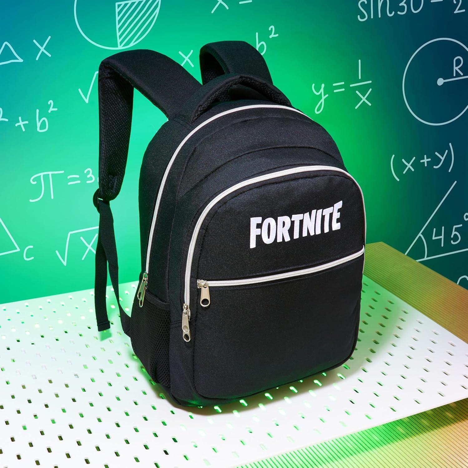 Mochila Escolar Fortnite para Niños y Adolescentes - Negro
