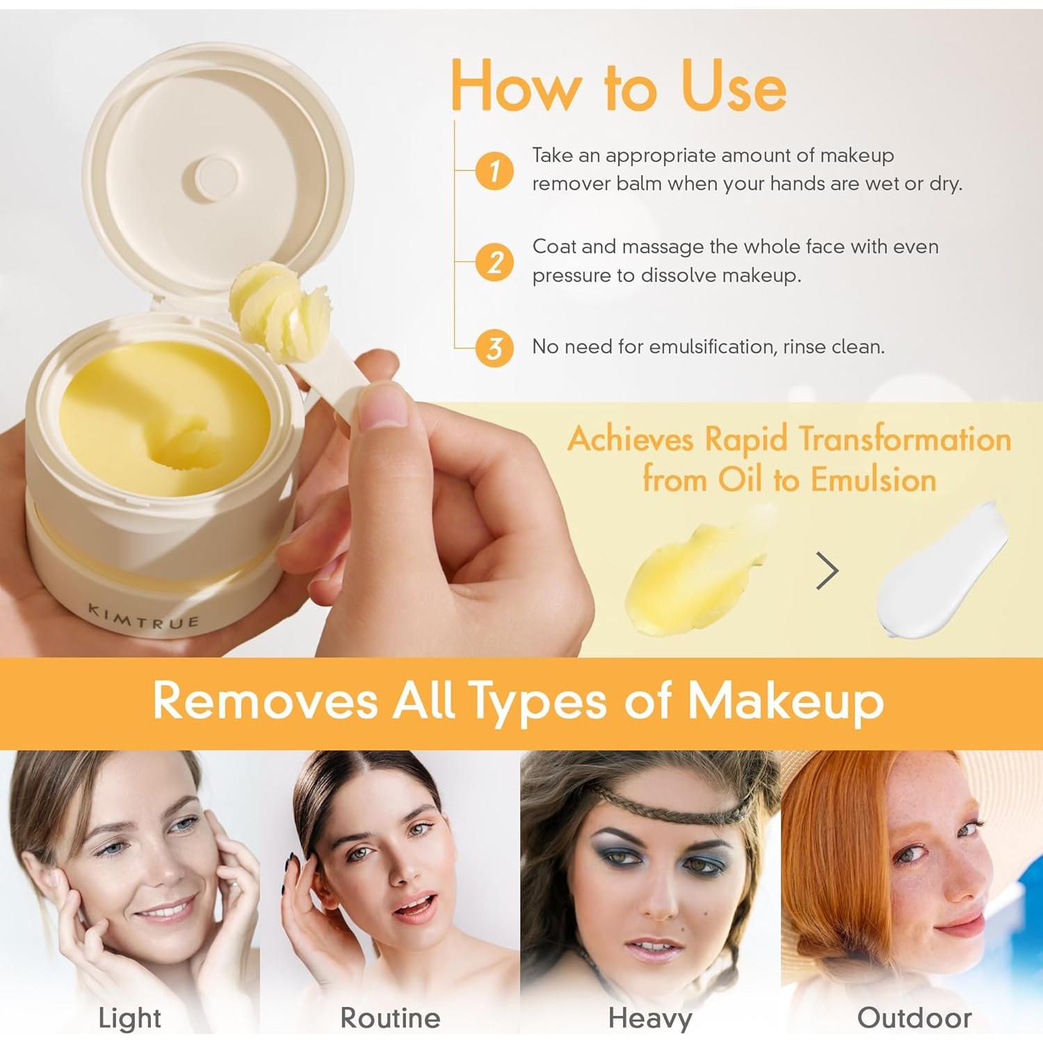 Bálsamo Limpiador Facial Kimtrue 95.7 g - Desmaquillante Hidratante