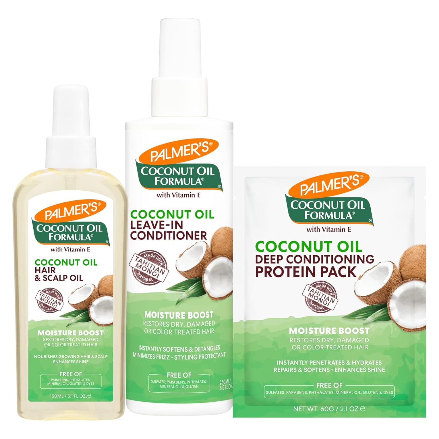 Paquete de Cuidado del Cabello Palmer's Aceite de Coco 3 Piezas