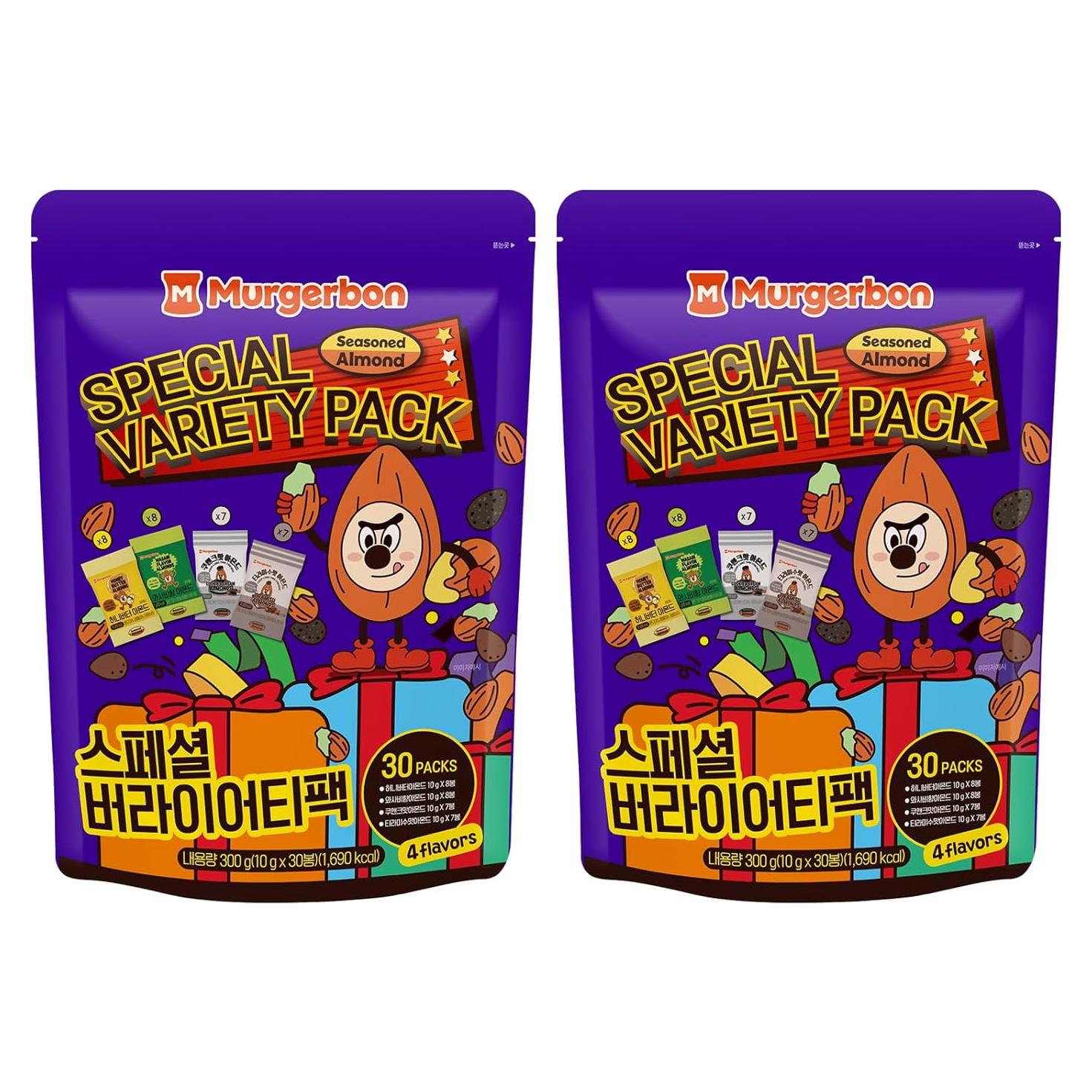 Paquete de Variedad Especial 300g x 2 MURGERBON - Almendras Saborizadas