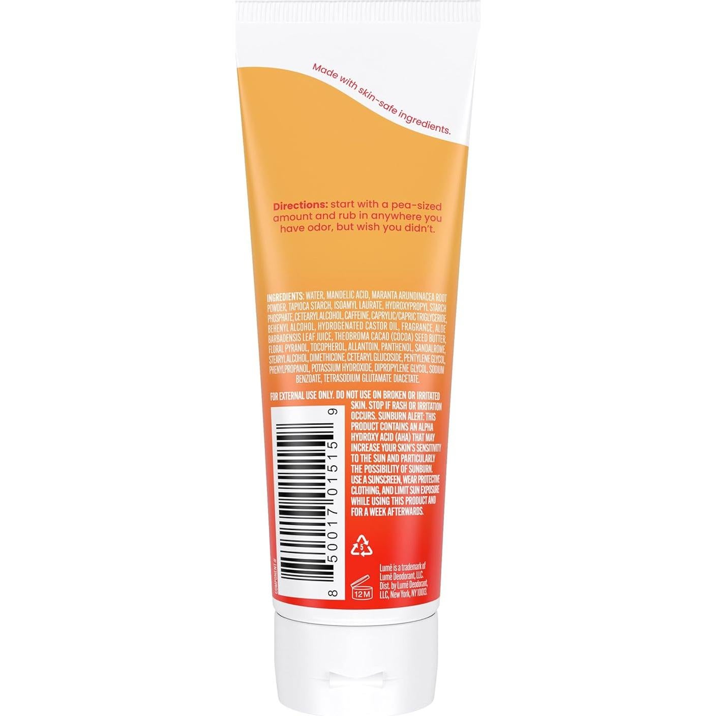 Desodorante Corporal Lume 85g - Control de Olores 72h - Mandarina