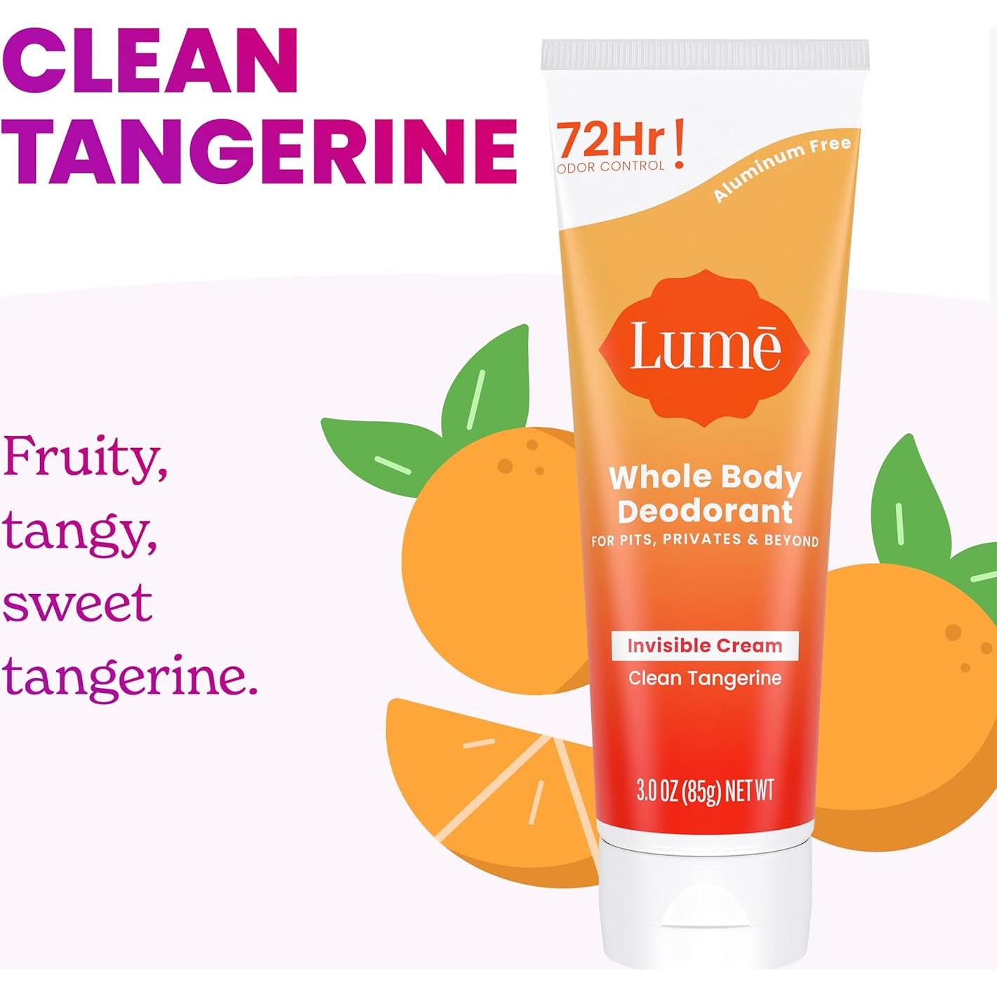 Desodorante Corporal Lume 85g - Control de Olores 72h - Mandarina