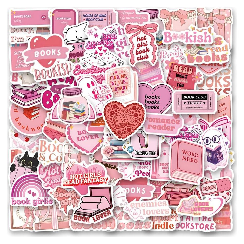 120 Pegatinas Rosadas WQOWEHI para Libros y Laptops