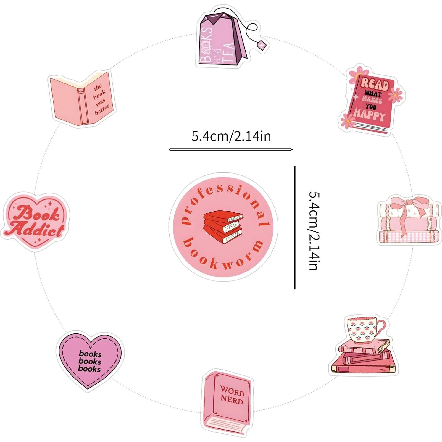 120 Pegatinas Rosadas WQOWEHI para Libros y Laptops