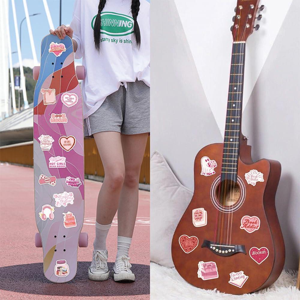 120 Pegatinas Rosadas WQOWEHI para Libros y Laptops