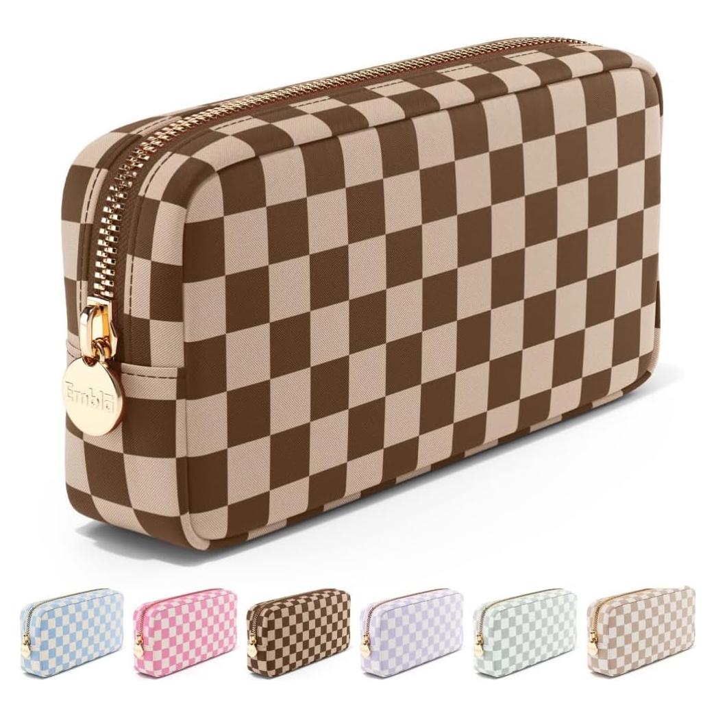 Bolsa de Maquillaje de Viaje Embla - Nylon Chocolate 24x5x12cm