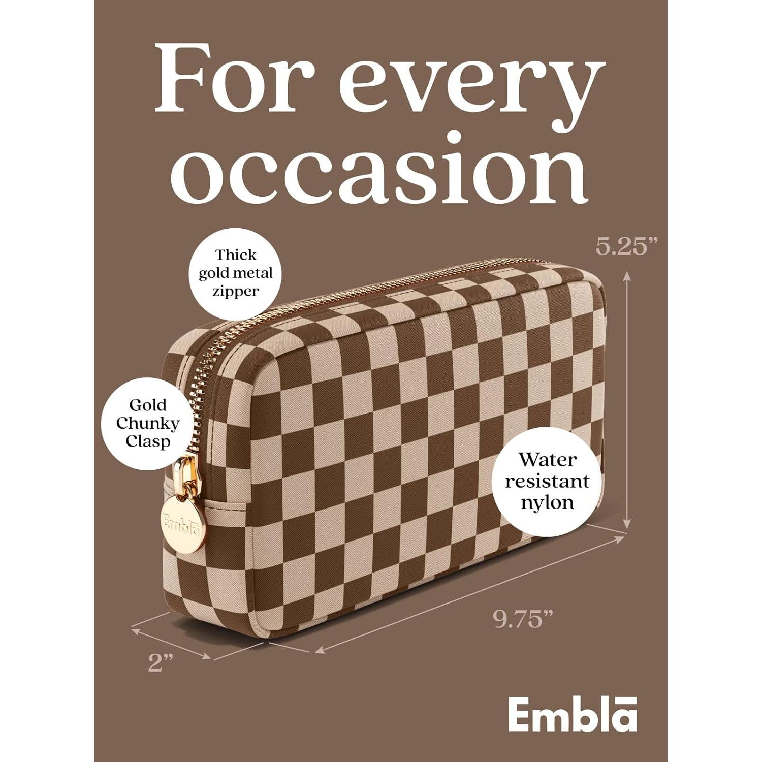 Bolsa de Maquillaje de Viaje Embla - Nylon Chocolate 24x5x12cm