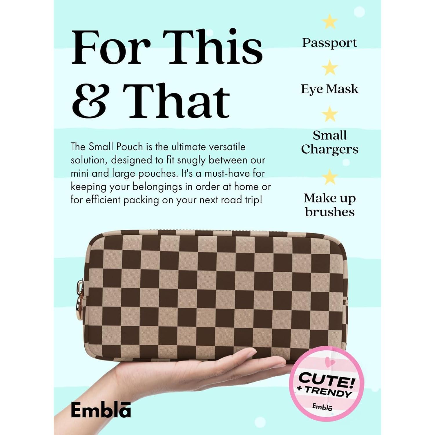 Bolsa de Maquillaje de Viaje Embla - Nylon Chocolate 24x5x12cm