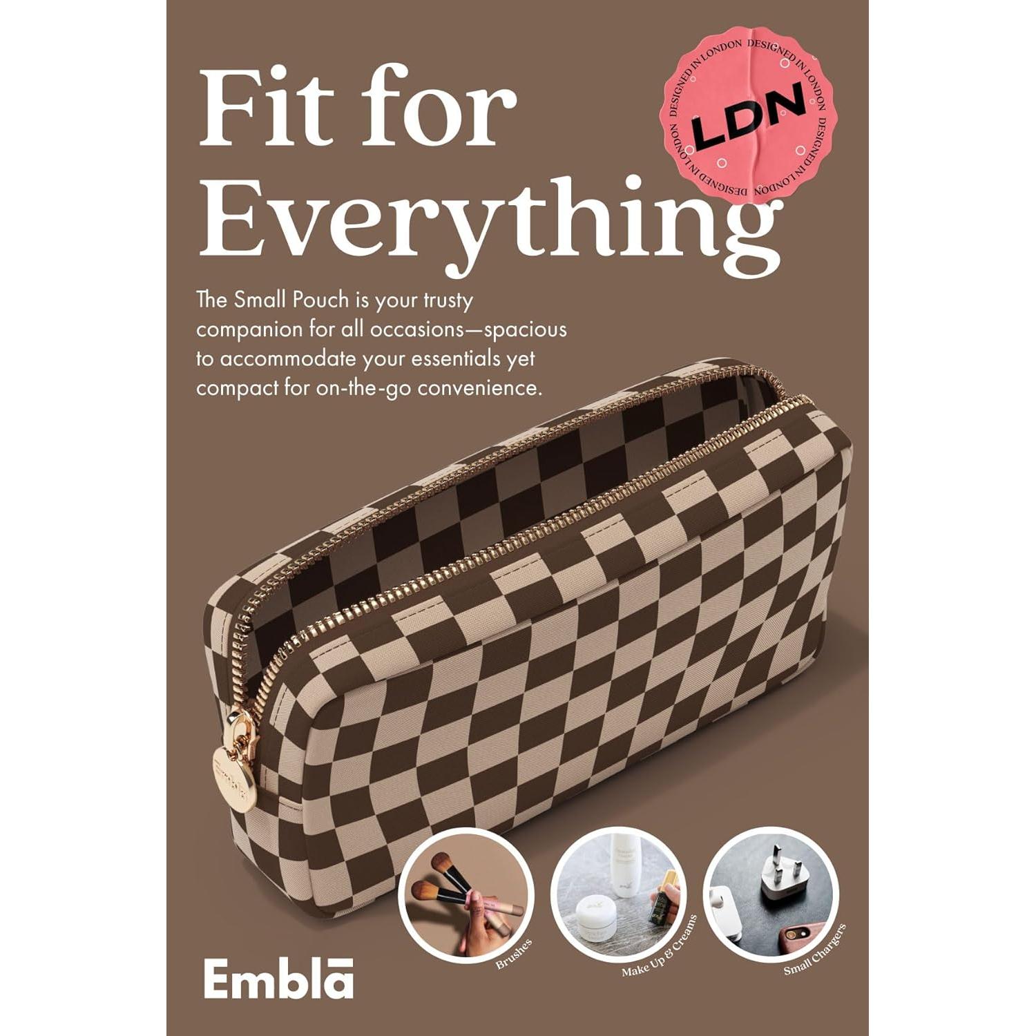 Bolsa de Maquillaje de Viaje Embla - Nylon Chocolate 24x5x12cm