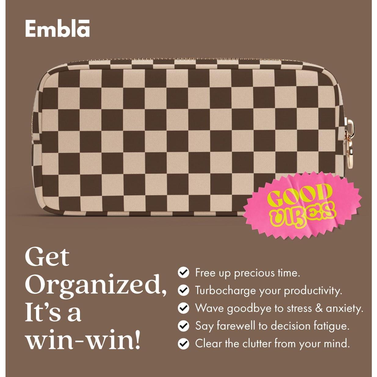 Bolsa de Maquillaje de Viaje Embla - Nylon Chocolate 24x5x12cm