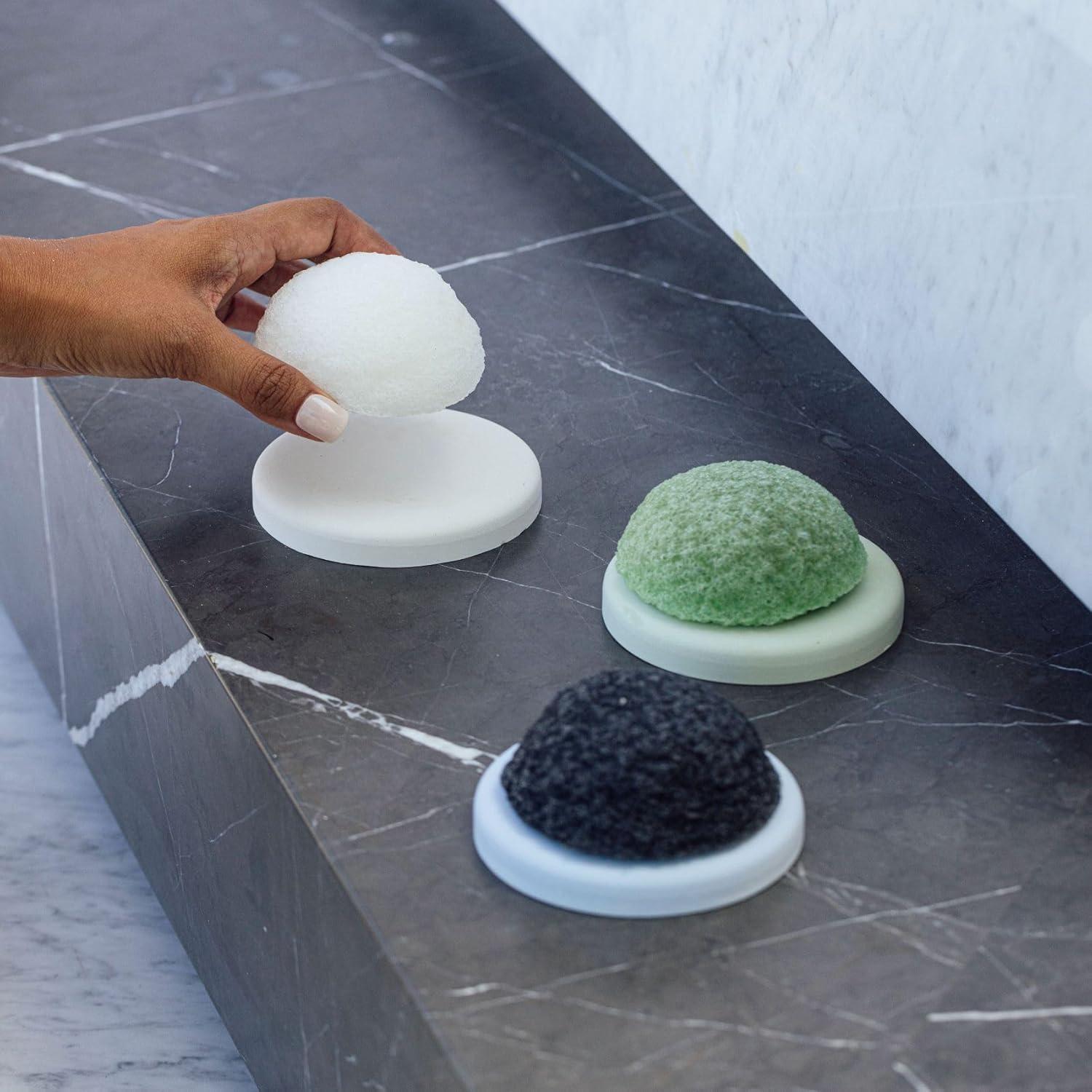 Esponja Facial Konjac Shikohin Carbón 100% Natural 9.5cm