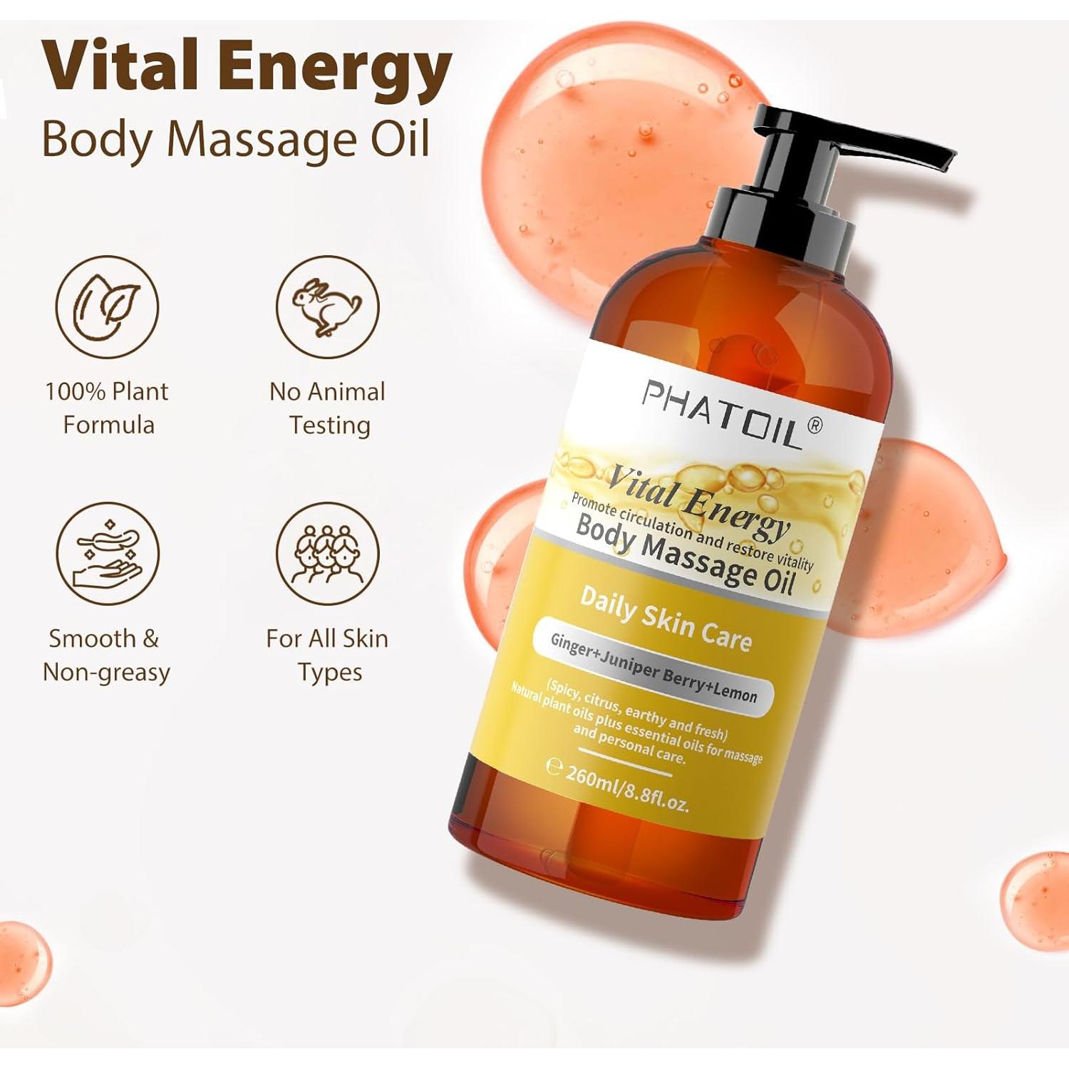 Aceite de Masaje Corporal PHATOIL Jengibre 260ML Vital Energy