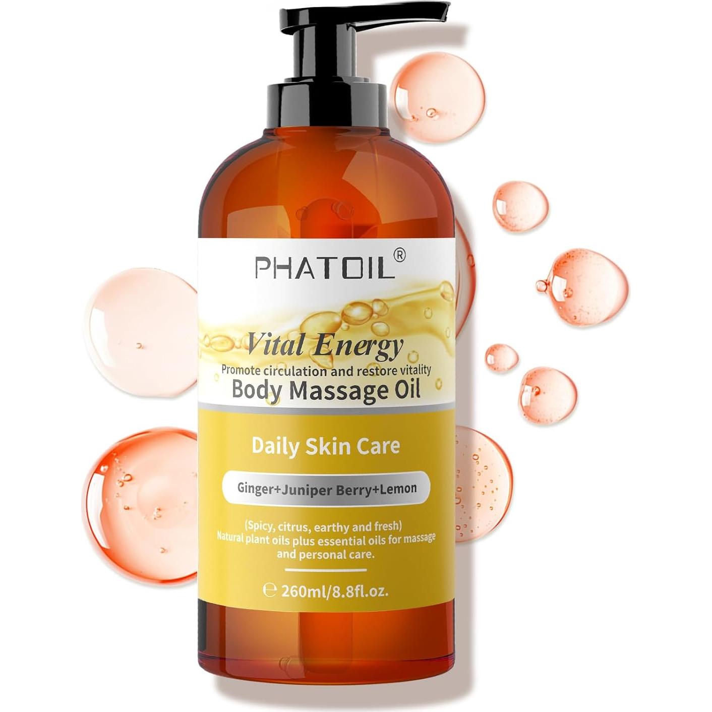 Aceite de Masaje Corporal PHATOIL Jengibre 260ML Vital Energy