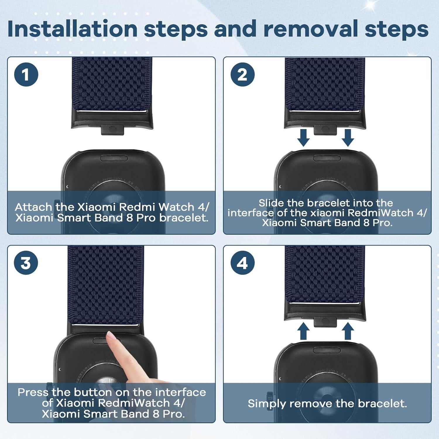 Correas Tiptops para Xiaomi Mi Smart Band 8 Pro - 2 Paquete