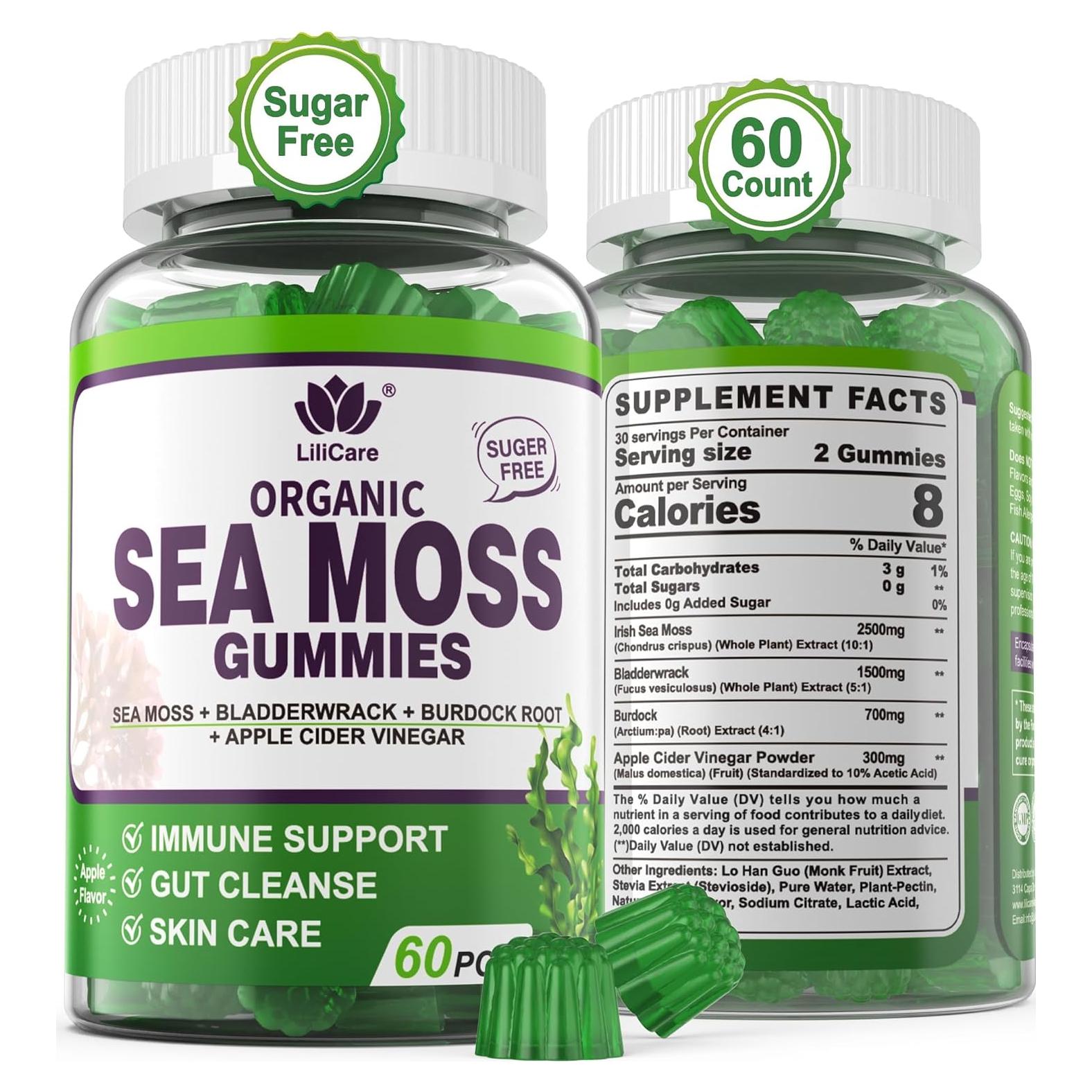 Gomitas de Musgo Marino Lilicare 60 Unidades Veganas