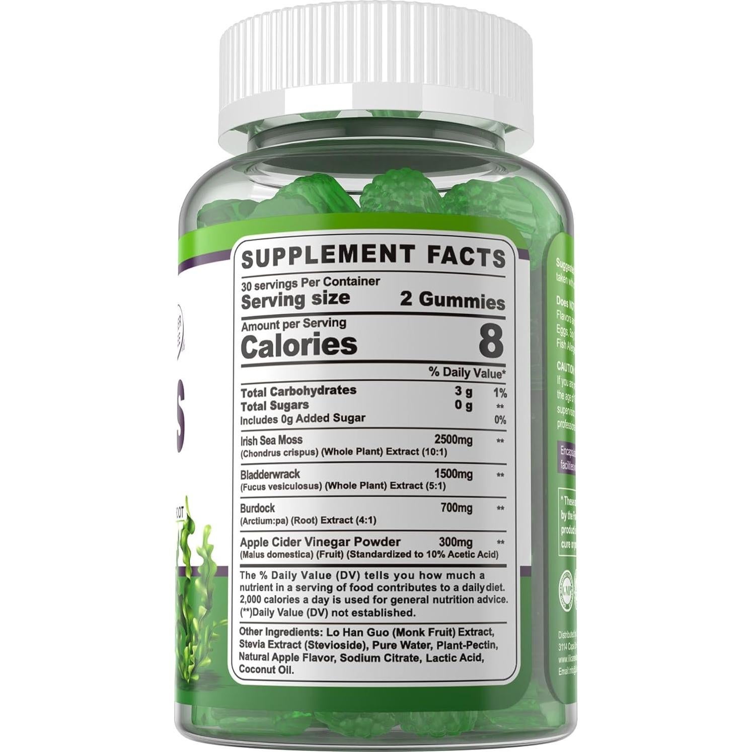 Gomitas de Musgo Marino Lilicare 60 Unidades Veganas