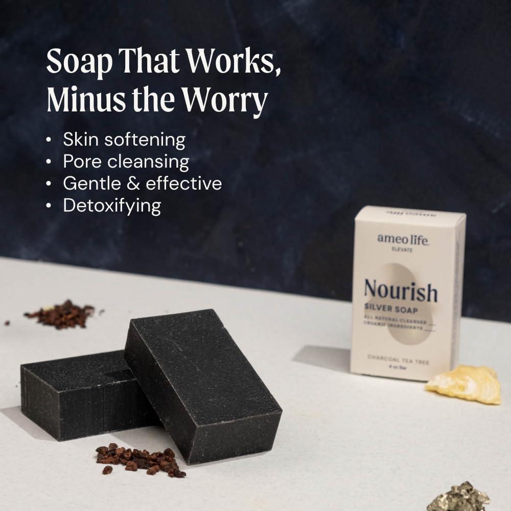 Jabón Natural de Carbón de Árbol de Té Ameo Life 132 g