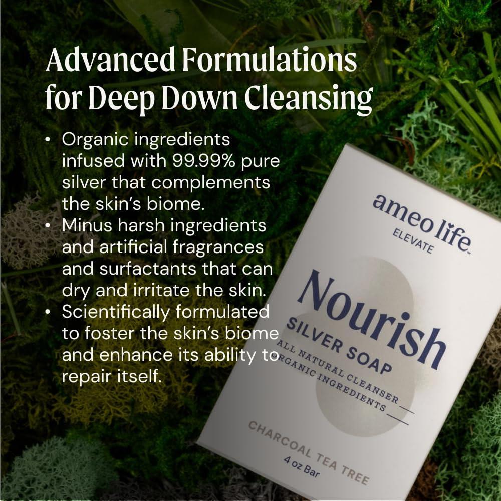 Jabón Natural de Carbón de Árbol de Té Ameo Life 132 g