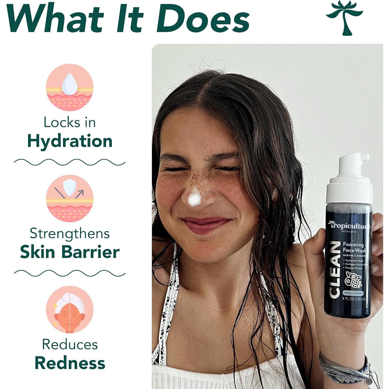 Limpiador Facial Espumoso Tropiculture Baya Brillante 226g