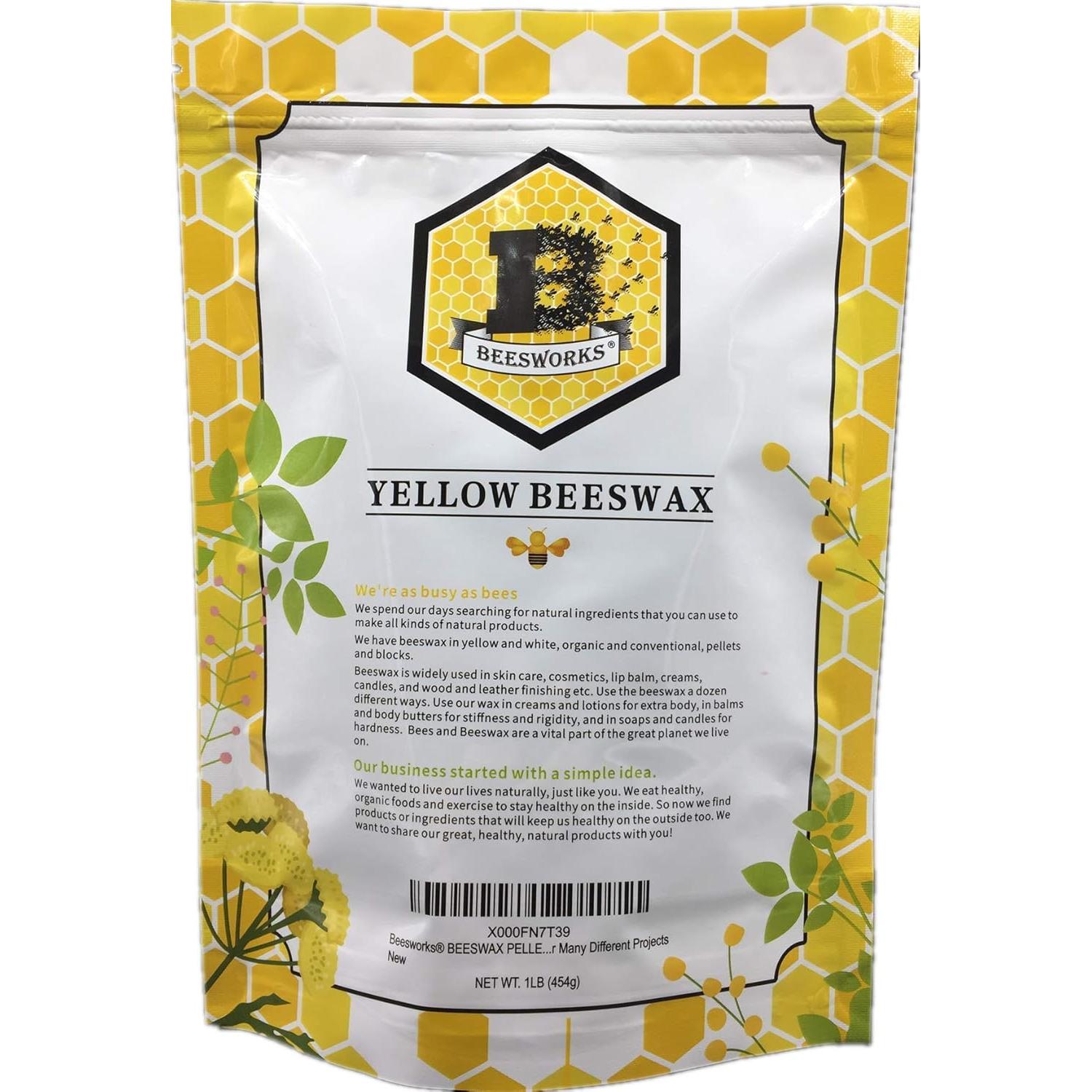 Pellets de Cera de Abeja Pura Beesworks 0.45 kg Grado Cosmético