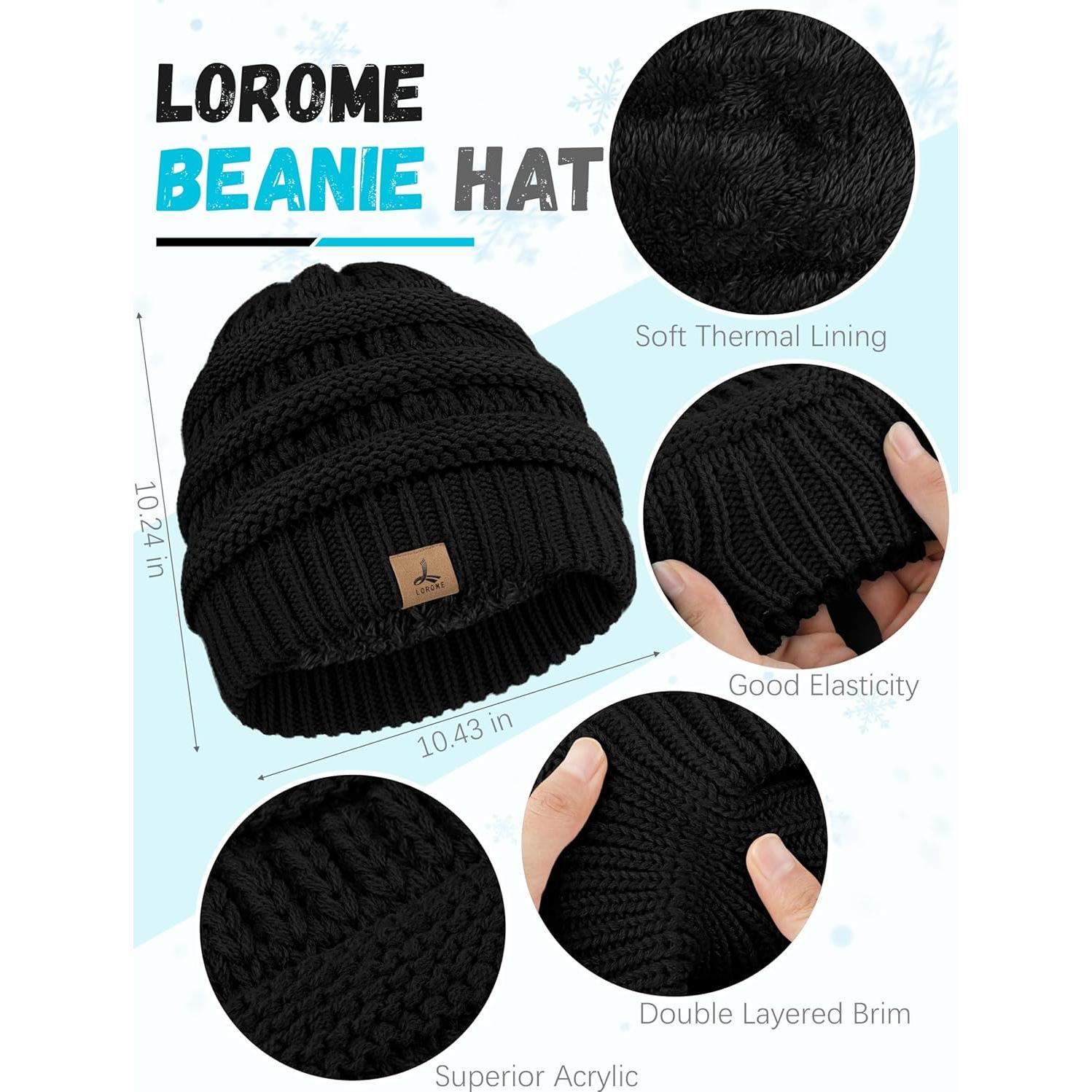 Conjunto de gorro, bufanda y guantes táctiles LOROME - Invierno Unisex