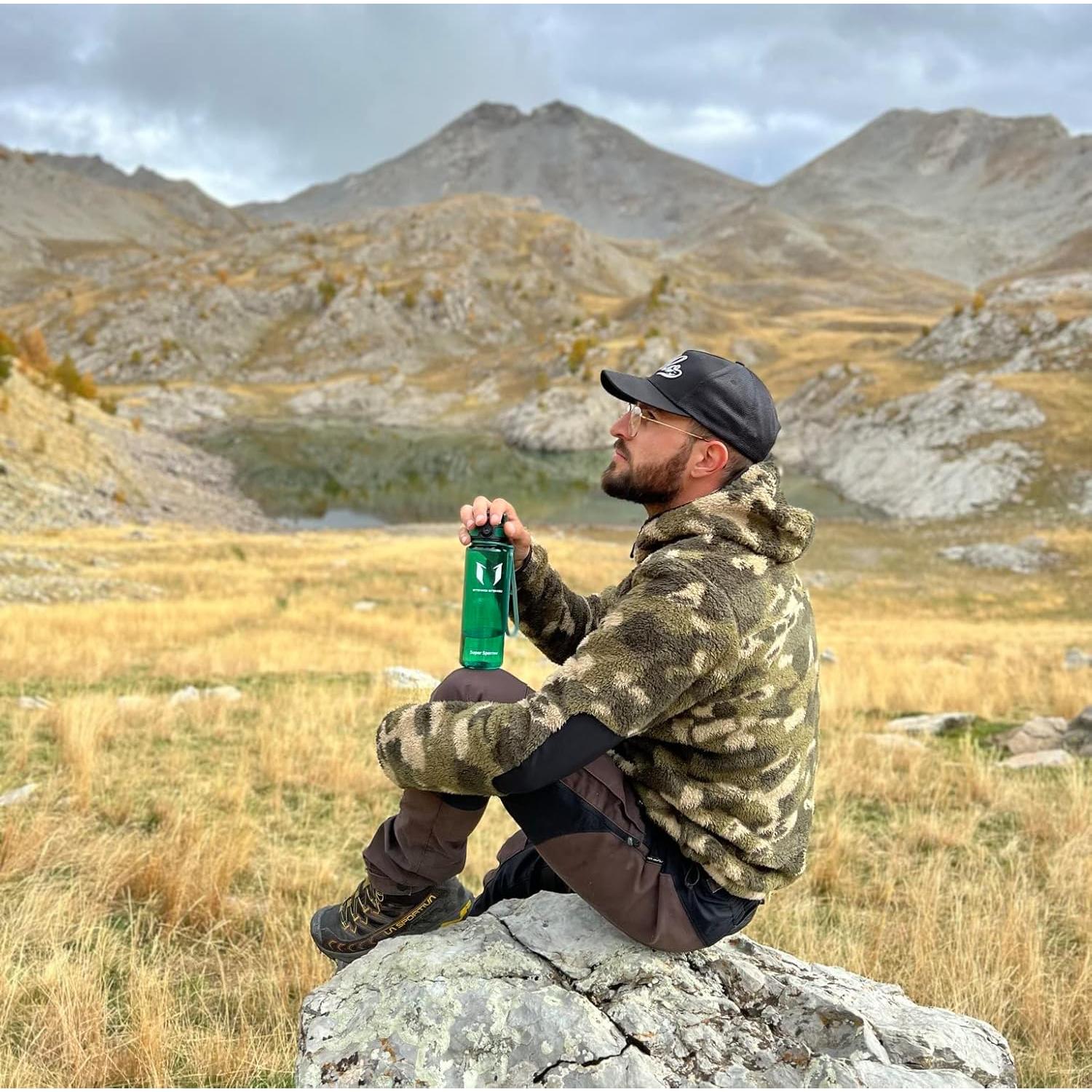 Botella de Agua Super Sparrow 500 ml Tritan Sin BPA Gris