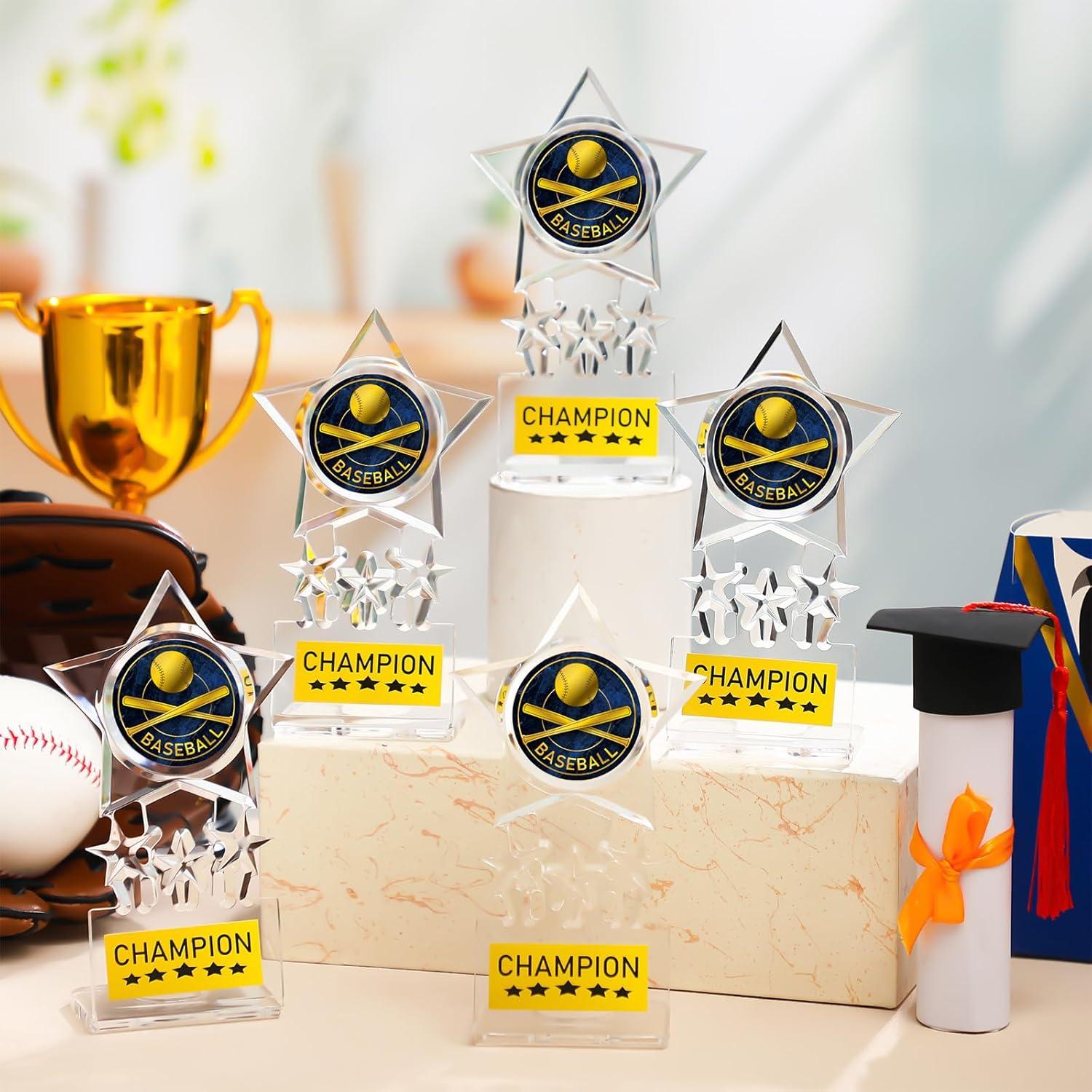 Trofeos de Béisbol Tondiamo 12 Pcs Acrílico 15x6.5 cm