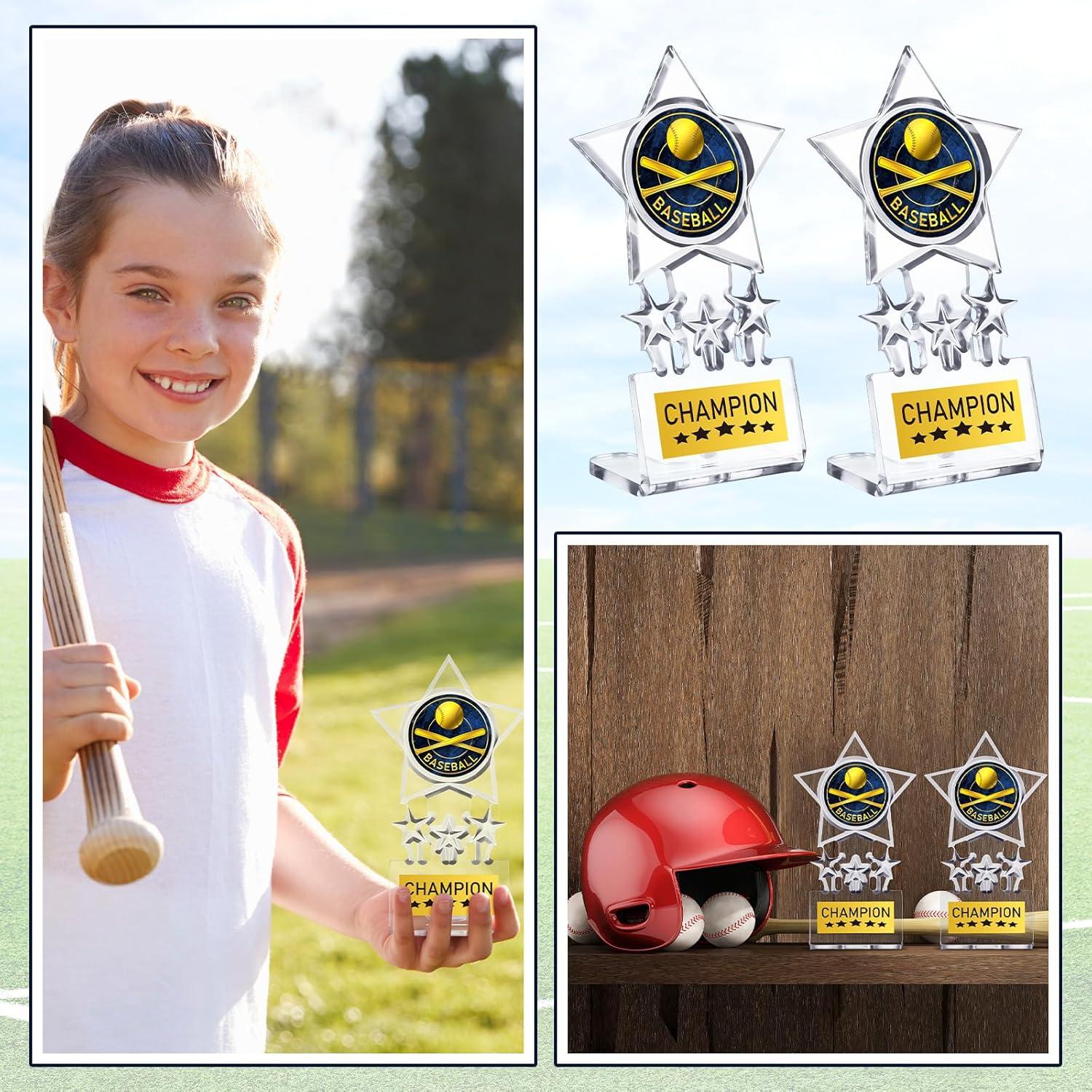 Trofeos de Béisbol Tondiamo 12 Pcs Acrílico 15x6.5 cm