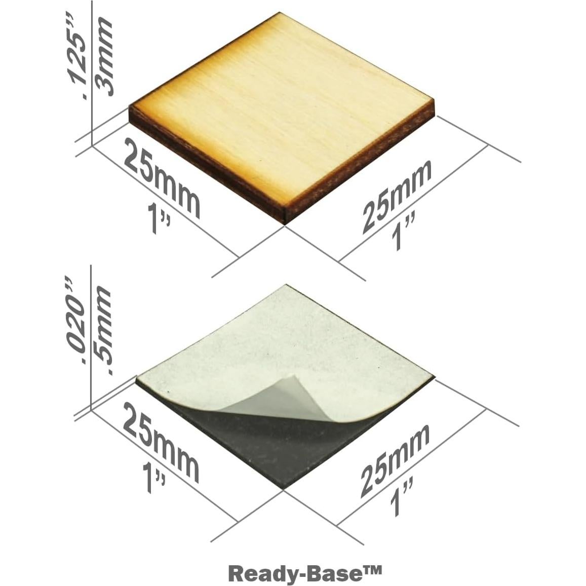 Kit de Bases Cuadradas LITKO 25mm con Fondos Magnéticos