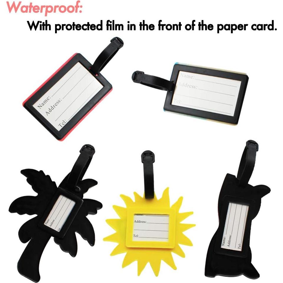 Set de 5 Etiquetas de Equipaje Mziart Multicolor Tropicales