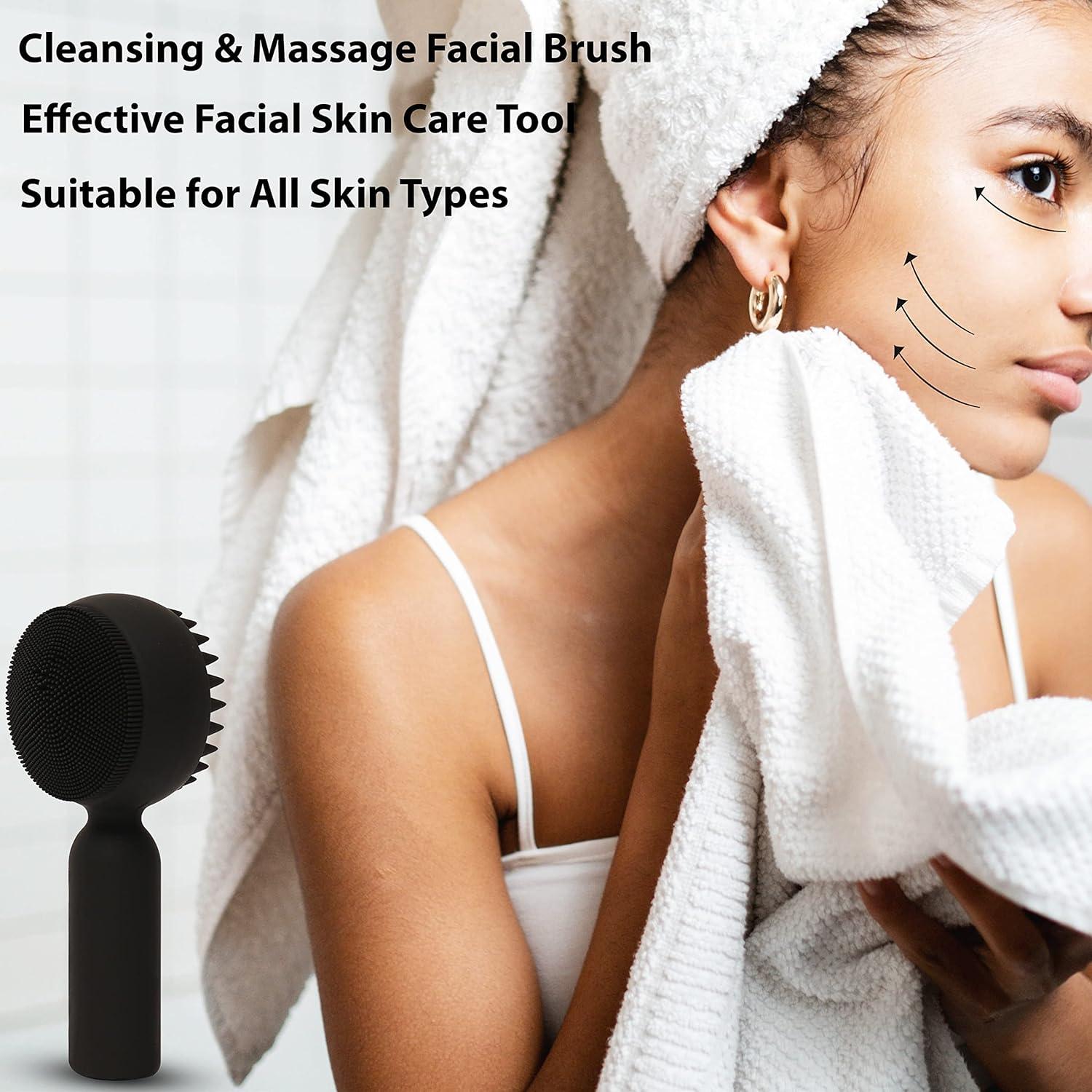 Cepillo Facial de Silicona 2 en 1 MtBoi Exfoliante Negro