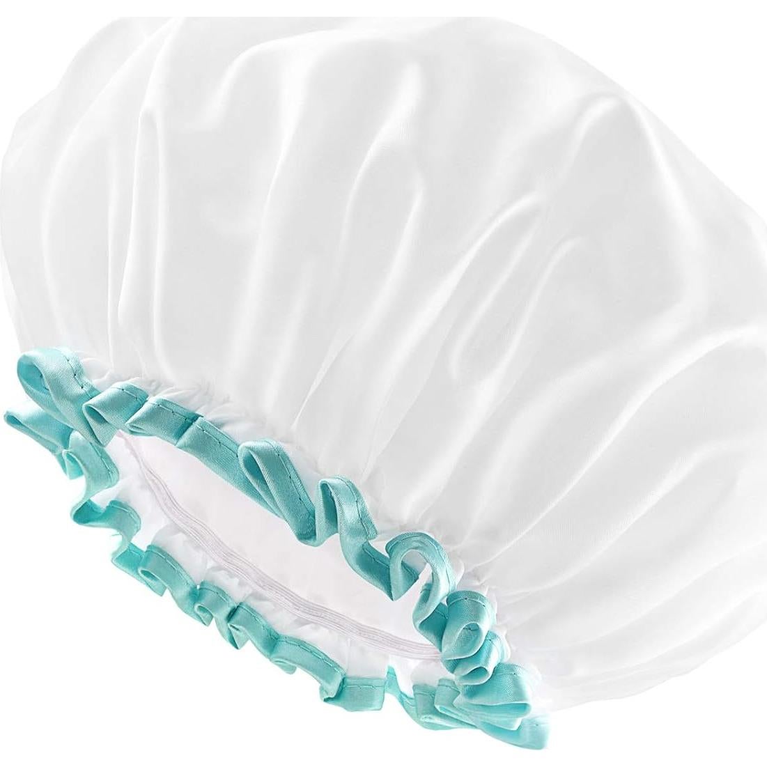 Gorro de Ducha Mikimini Blanco XL para Cabello Largo - Impermeable