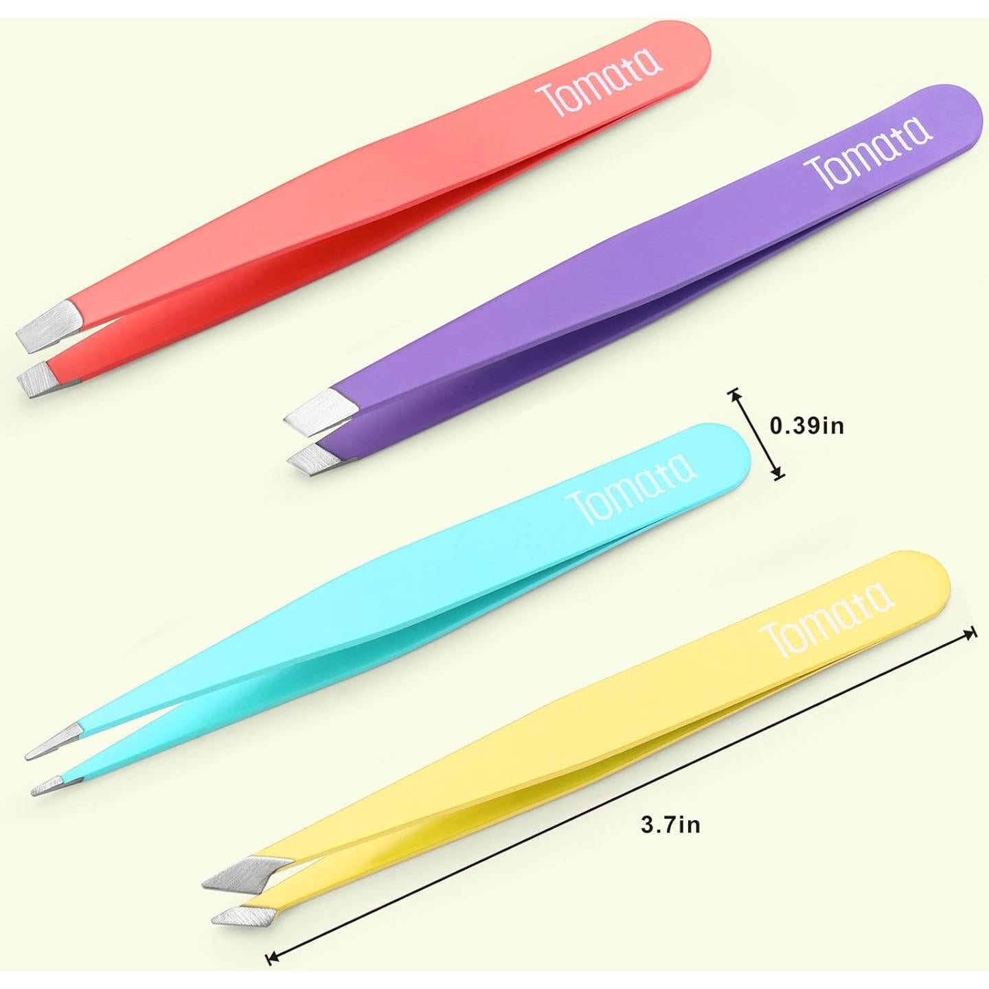 Juego de Pinzas de Precisión Tomata - 4 Piezas Acero Inoxidable