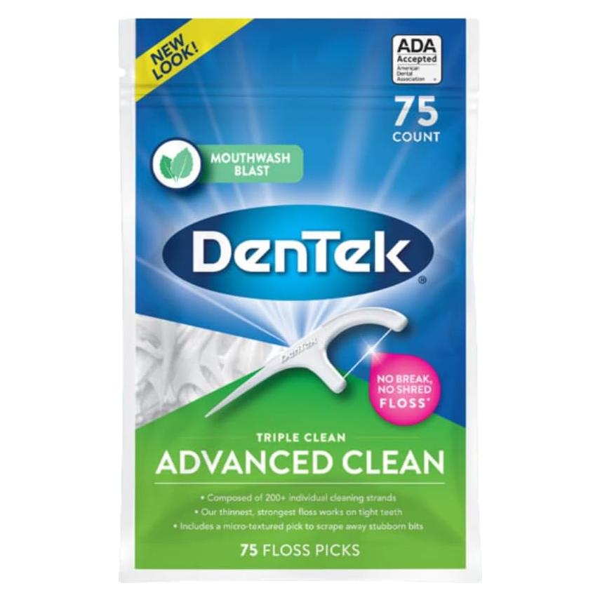 Hilo Dental DenTek Triple Clean 75 Unidades Sabor Enjuague