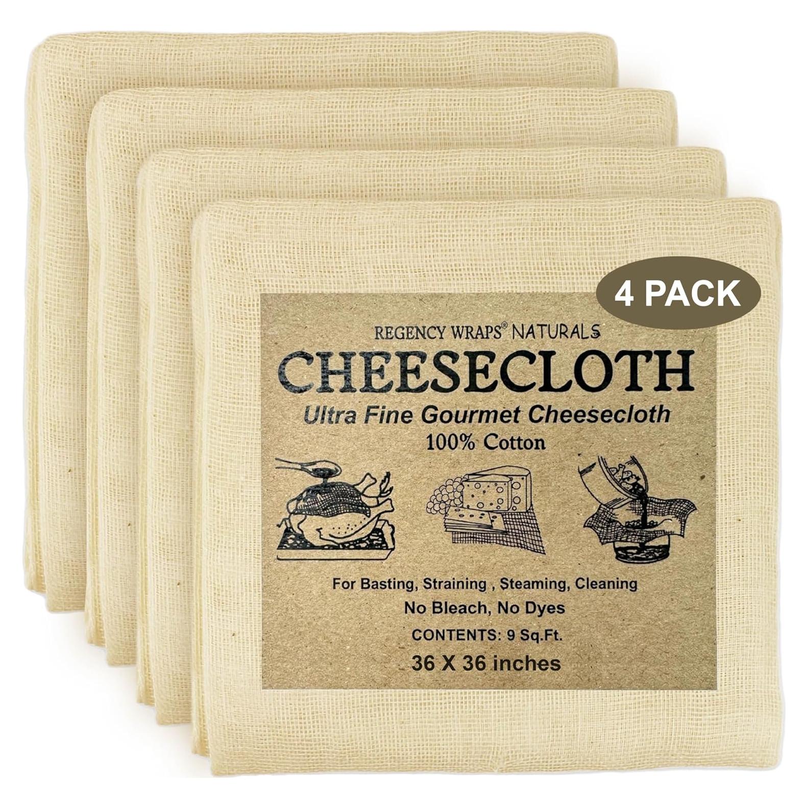 Tela de Queso Ultra Fina 100% Algodón Regency Wraps 4 Pzas