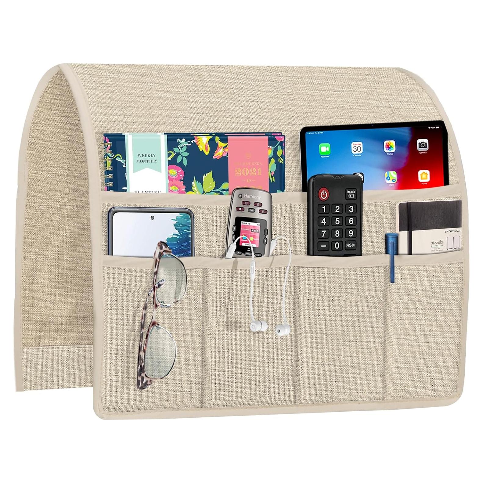 Soporte Organizador de Brazo de Sofá Joywell Beige 6 Bolsillos