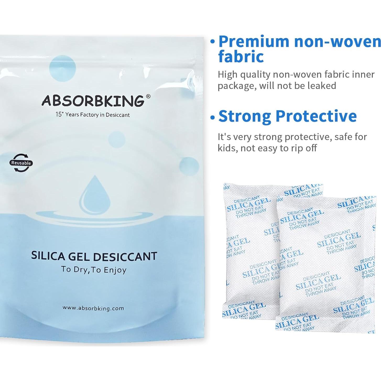 Absorbentes de Humedad Gel de Sílice 20G - 45 Paquetes Premium