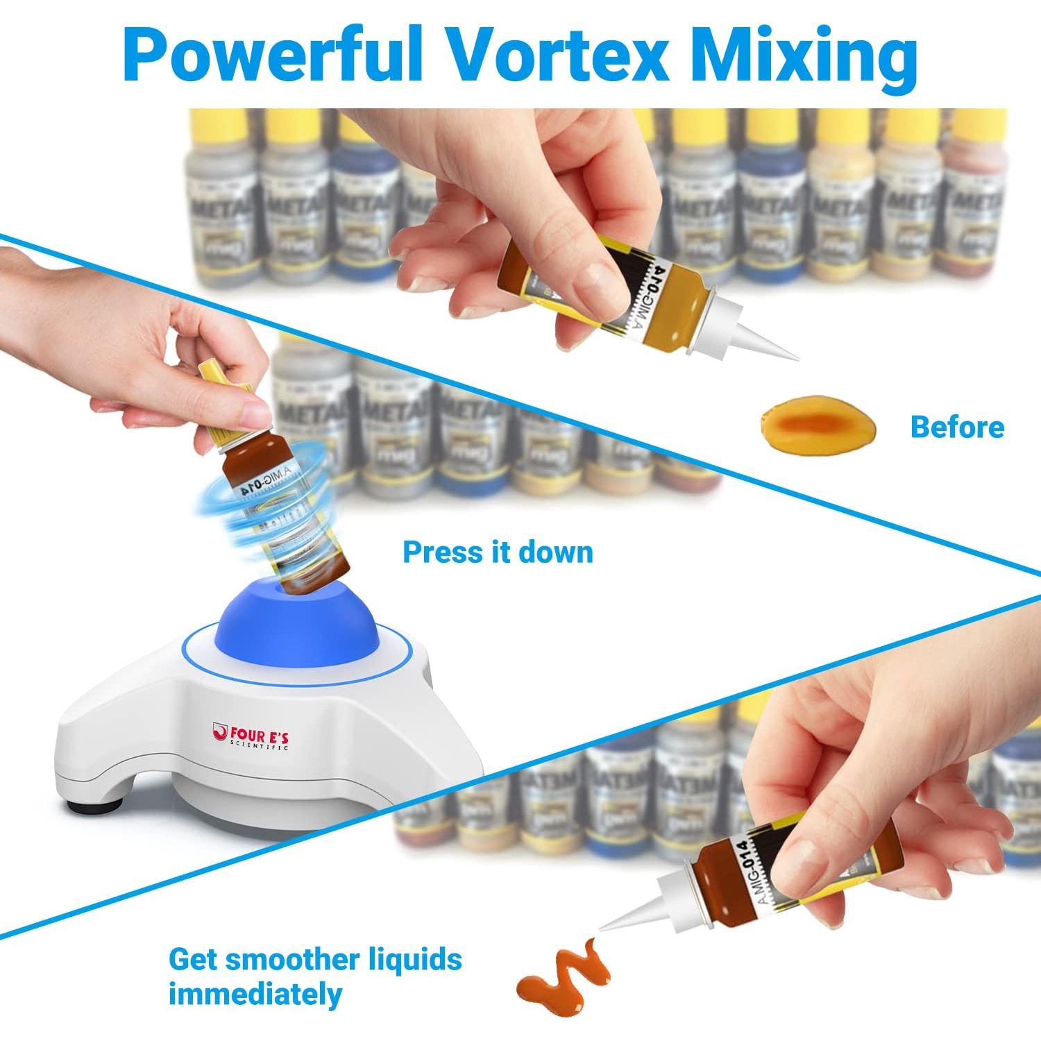 Mezclador Vortex Mini Four E's Scientific 5600 RPM Azul con Tapa Extra y 300 Bolas