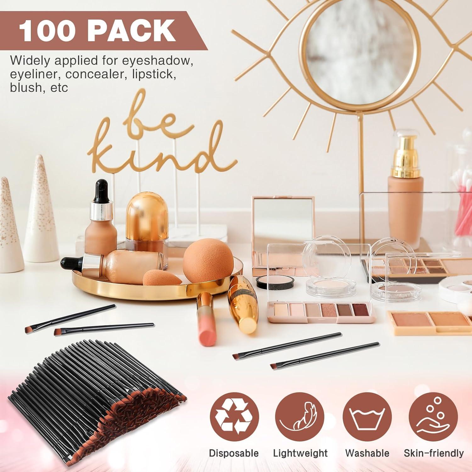 100 Cepillos Desechables para Cejas Gerrii - Negro