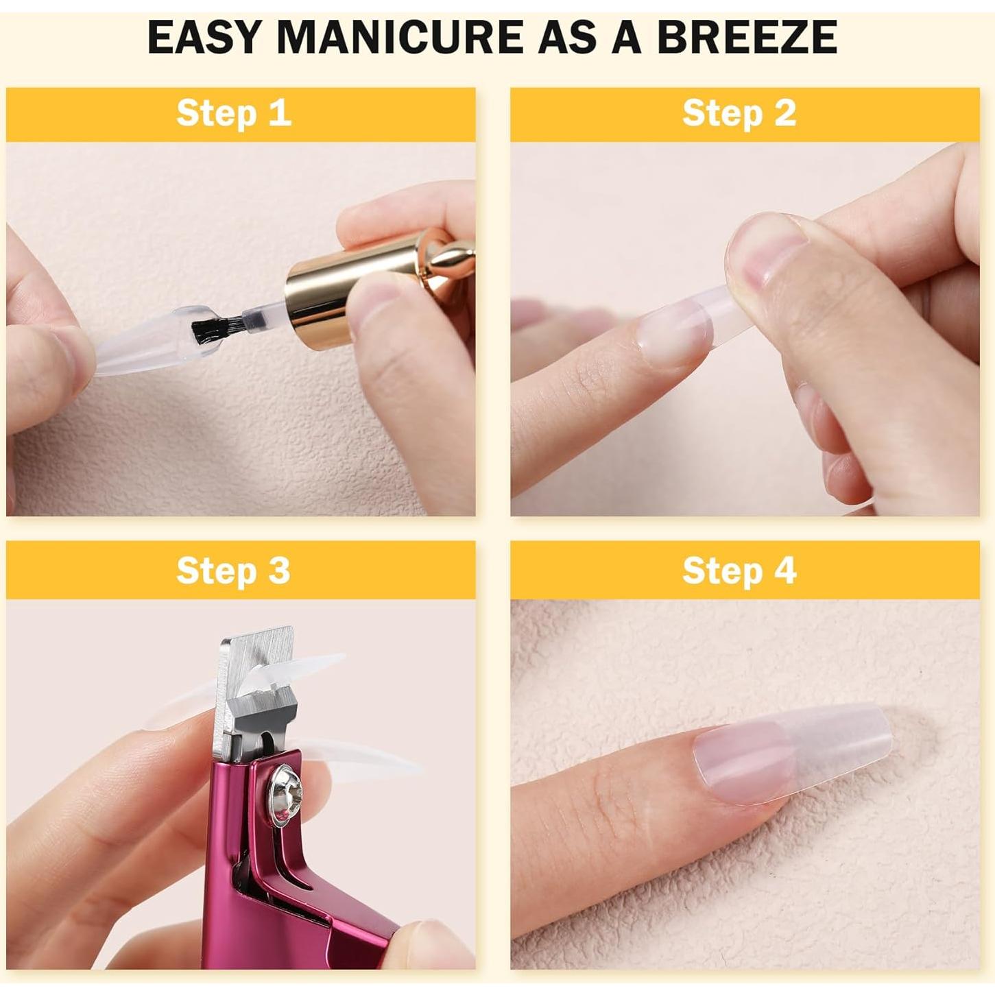 Cortador de Uñas Acrílicas BEZOX Profesional 11.9cm Rojo Rosa