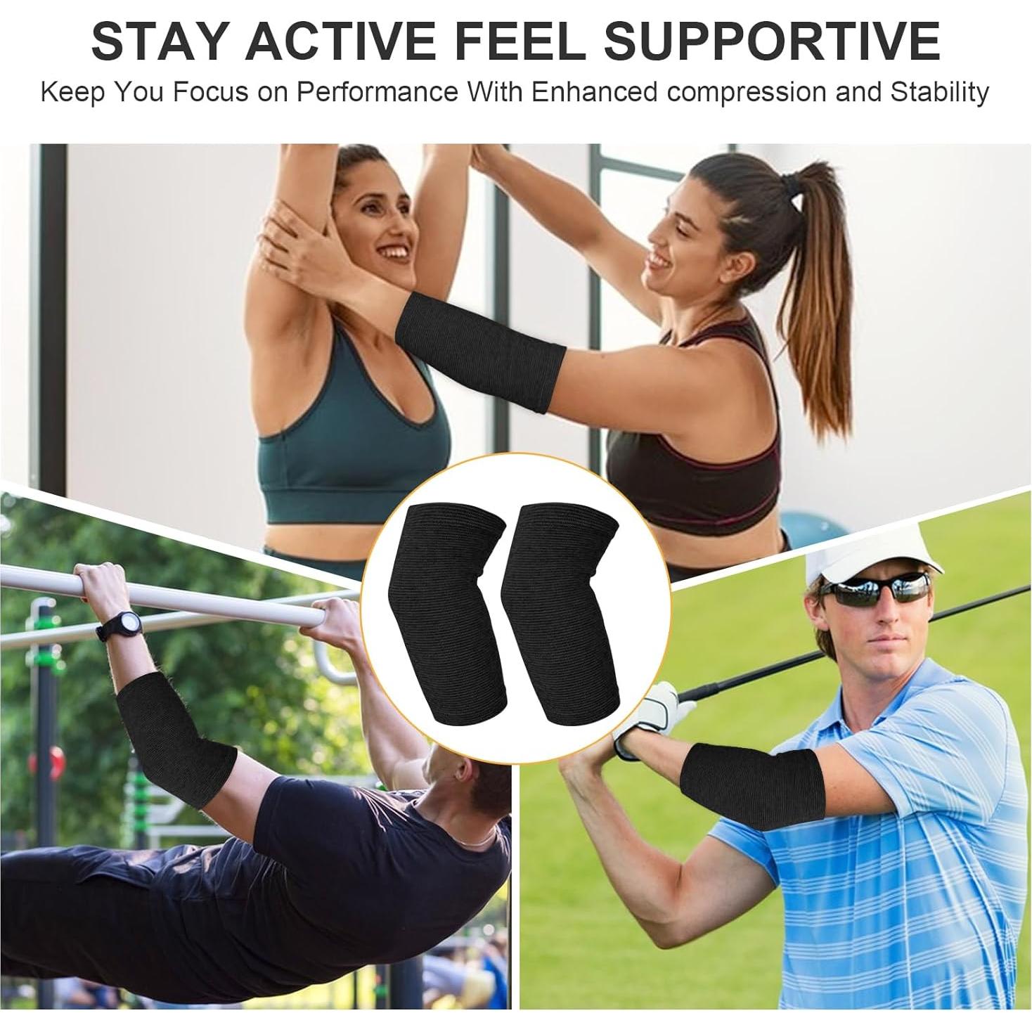 2 Pares Soporte de Codo AOZUO Compresión Transpirable Negro