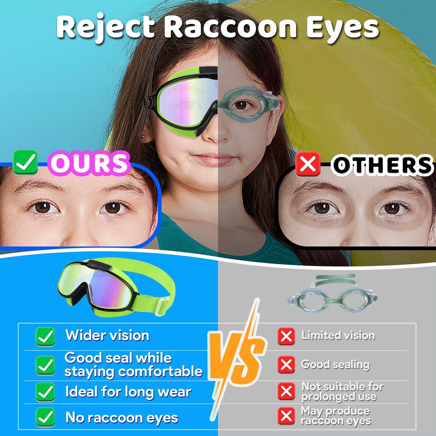 Gafas de Natación Vvinca Kids Verde y Azul Anti-Niebla UV400