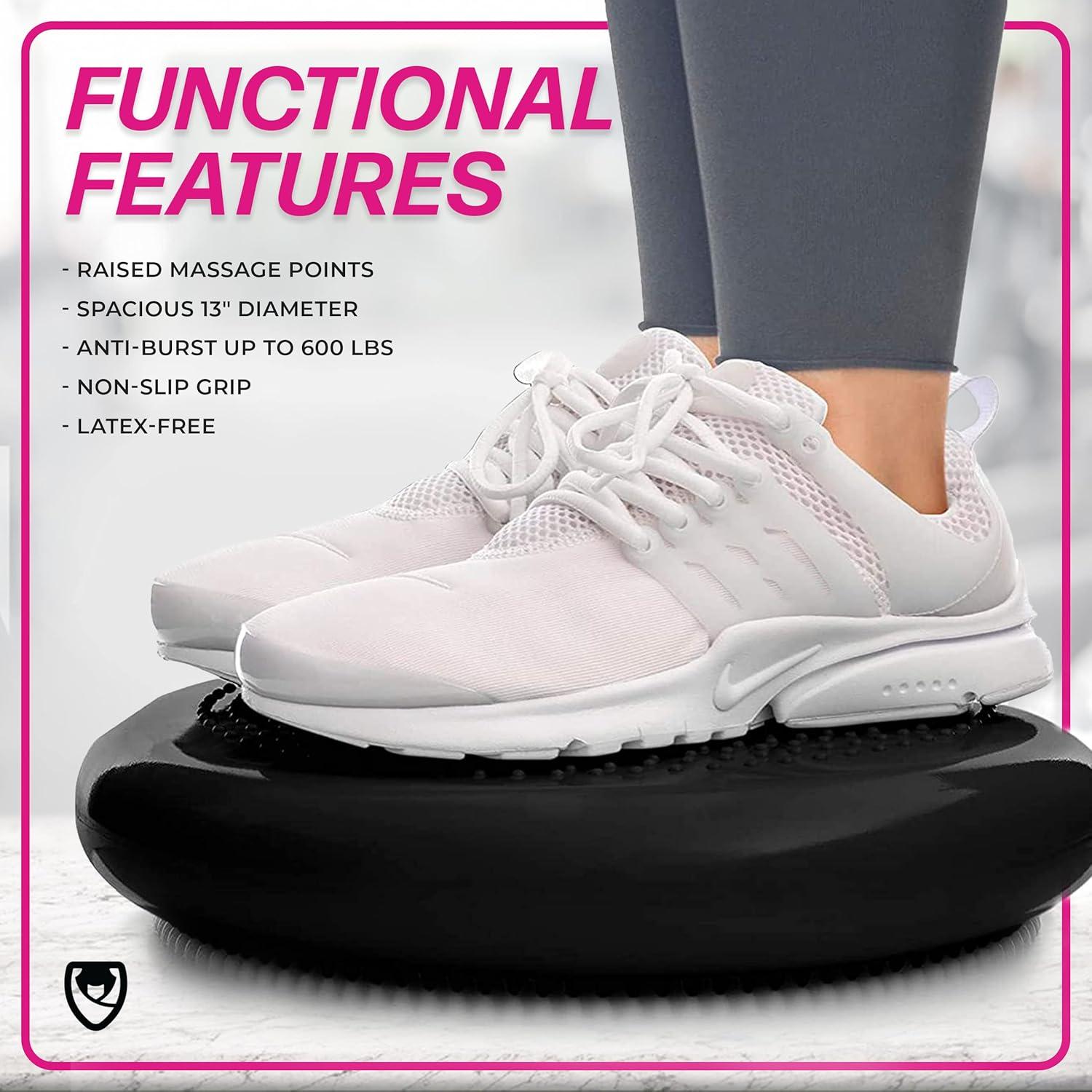 Cojín Inestable URBNFit 33 cm - Disco de Equilibrio Negro