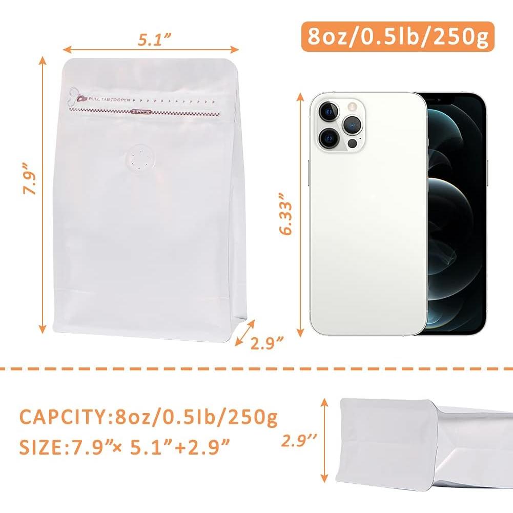 Bolsas de Café REMTAP con Válvula 50pcs 250g Reutilizables