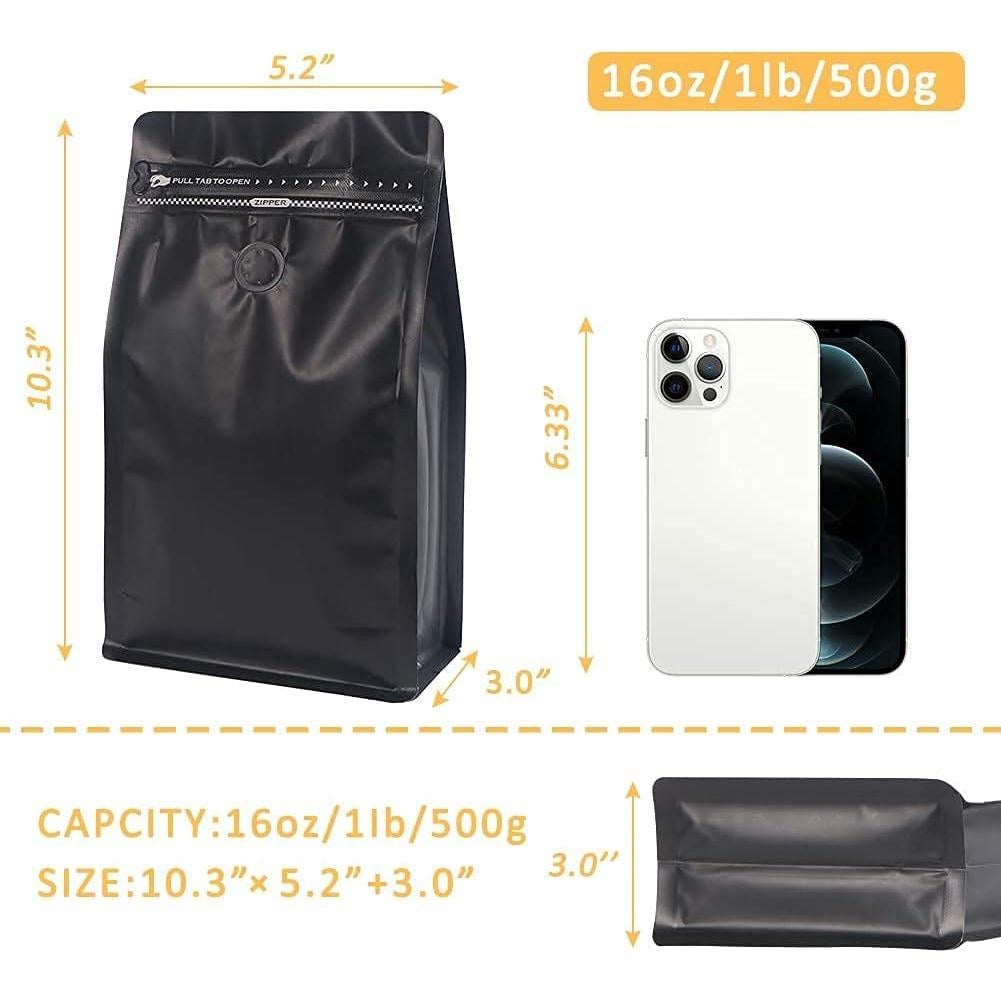 Bolsas de Café REMTAP 100 pcs 454g Aluminio con Válvula