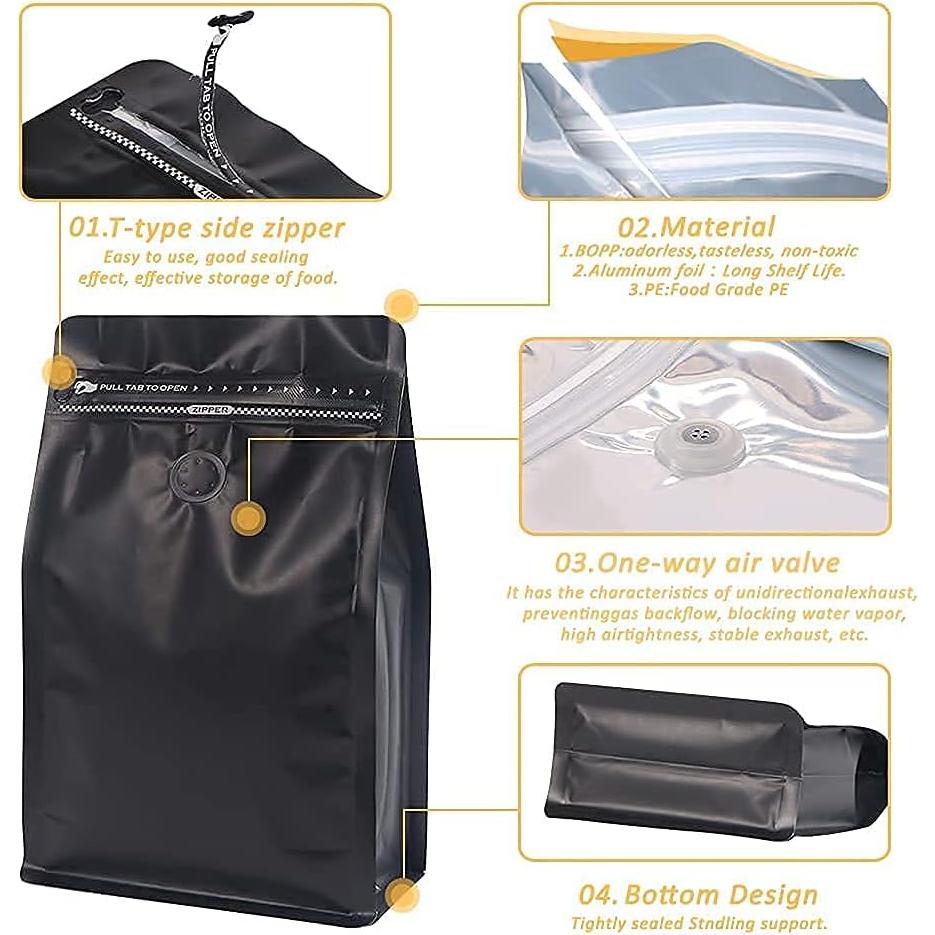 Bolsas de Café REMTAP 100 pcs 454g Aluminio con Válvula