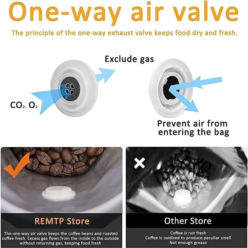 Bolsas de Café REMTAP 100 pcs 454g Aluminio con Válvula